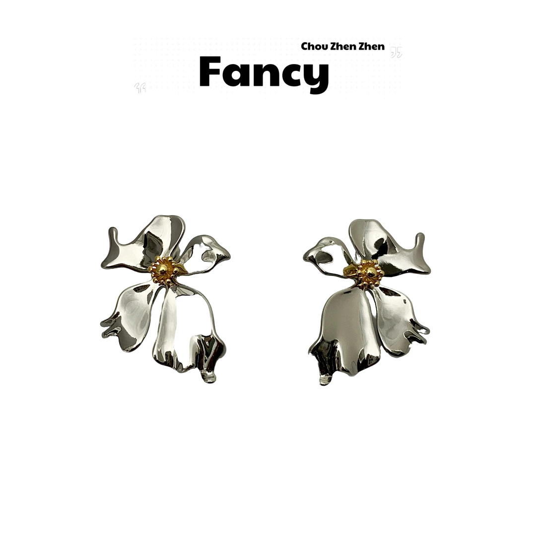 铜合金耳饰 【花开浅夏耳饰轻奢】小众气质百搭高级感精致花朵耳钉