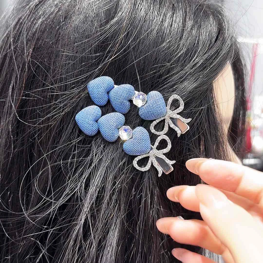 皮质铁合金新款爱心弯鸭夹