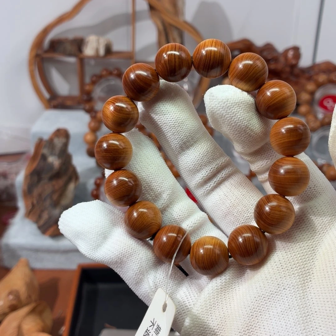 柏木（崖柏）手串/手链太行崖柏23.6g1.5红黑油甜药香