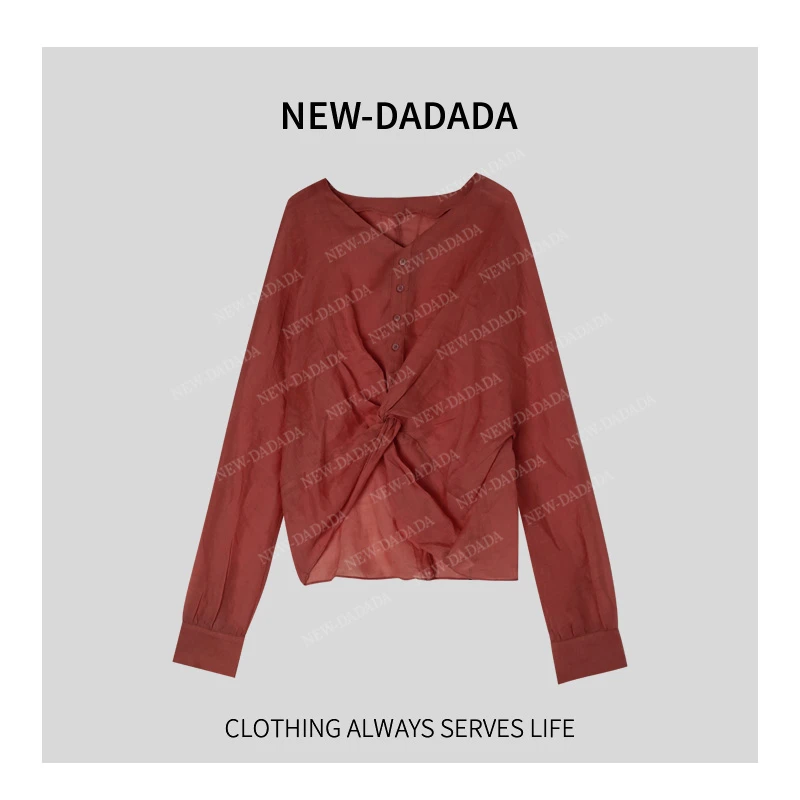 清清利达NEADAD法式松弛感衬衫薄款宽松防晒衬衣休闲SDK1288