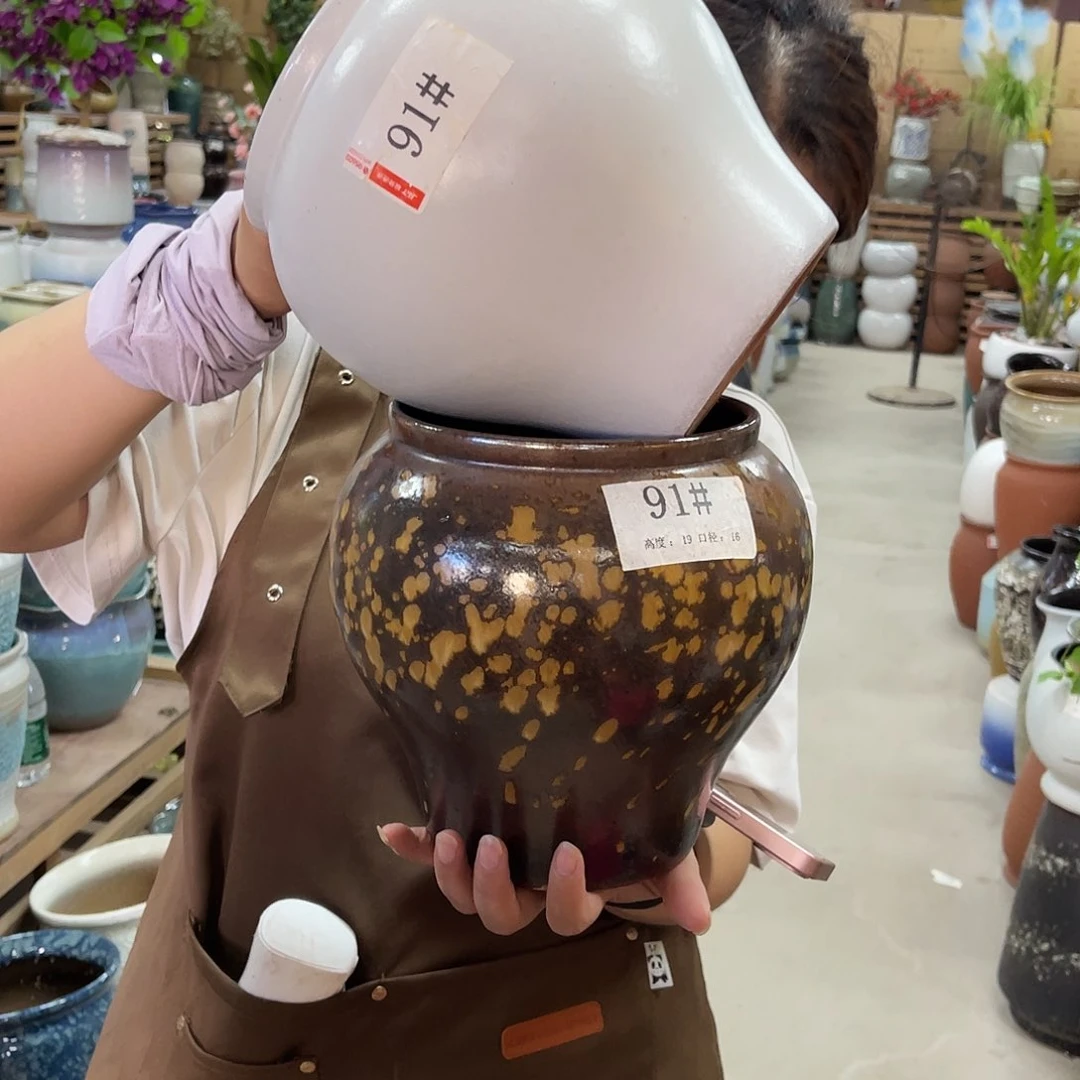 紫砂花盆高度21口径16厘米