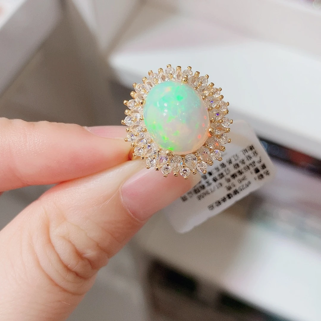 银S925镶嵌欧泊戒指