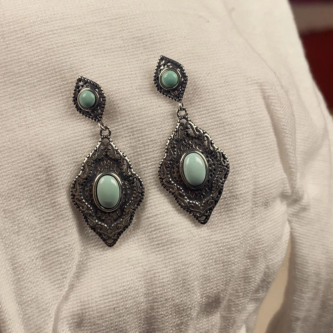 绿松石银S925镶嵌配饰