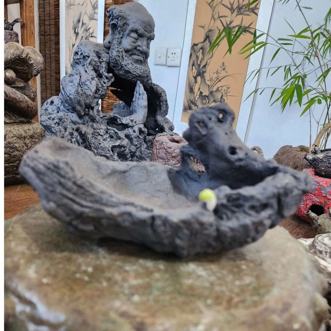 紫砂手捏壶承   小号款  纯手工