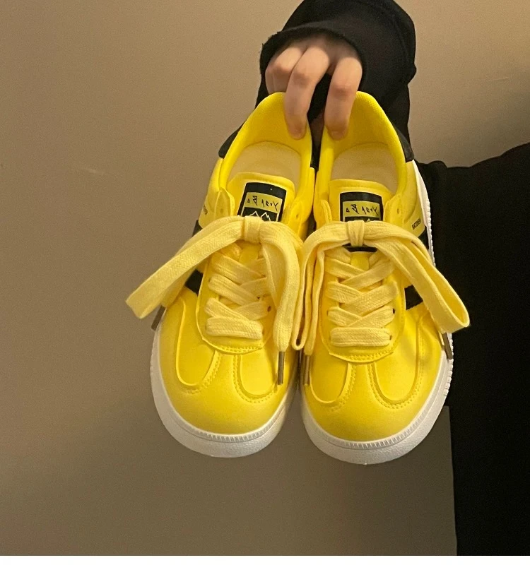 5097 新款秋季小众原创黄色鞋子女百搭休闲时尚韩版复古德训板鞋