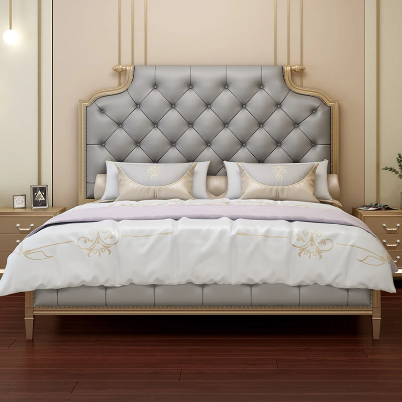 【牛角】美式轻奢奶油风双人床北欧现代简约婚床1.8米1.5米主次卧床