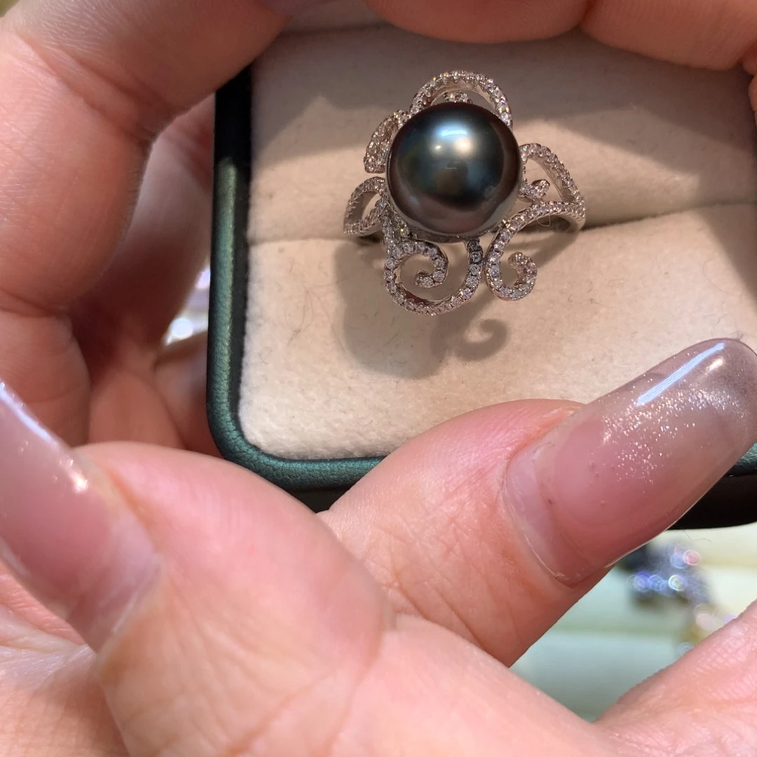 海水珍珠戒指银S925镶嵌