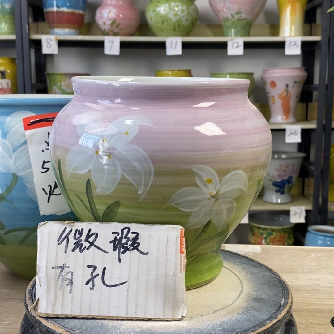 景德镇手工手绘陶瓷花盆