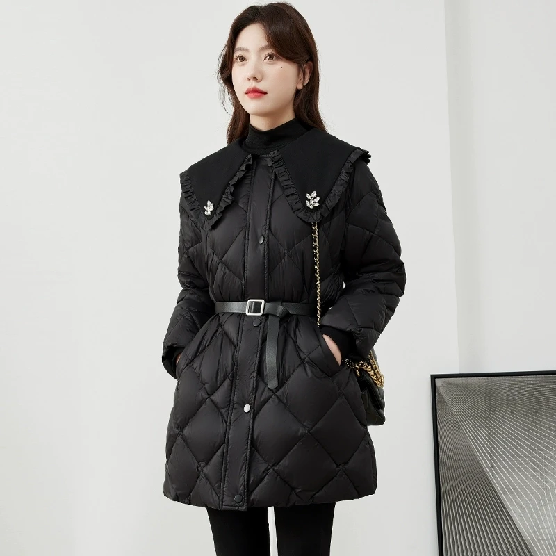 轻奢小香风黑色羽绒服女2025新款时尚洋气显瘦小个子冬季保暖外套