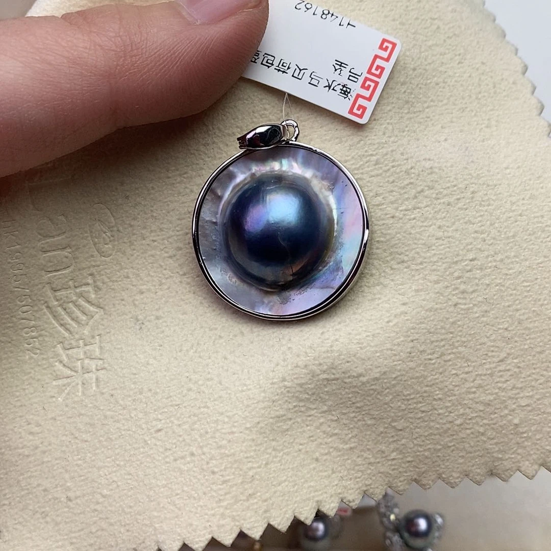 拼合珍珠（马贝珠）颈饰银S925镶嵌