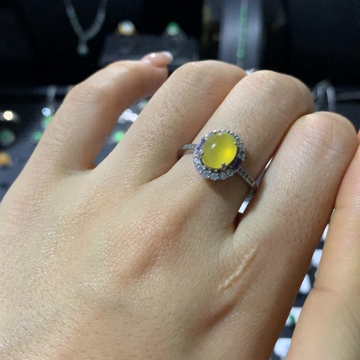 翡翠银S925镶嵌戒指