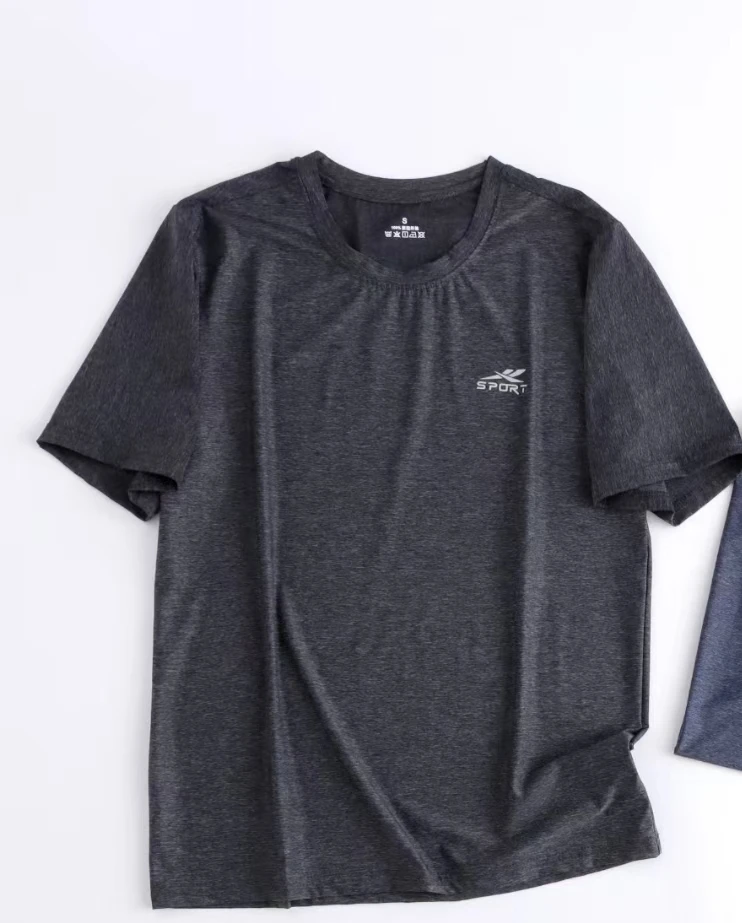 男士运动夏季透气圆领速干衣