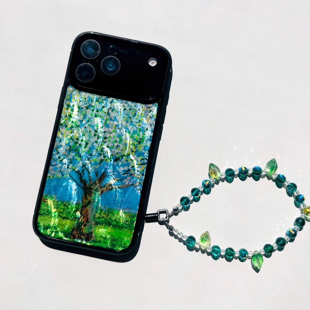 ssself正品天然贝母绿树手机壳全包防摔适用苹果17promax小众自然