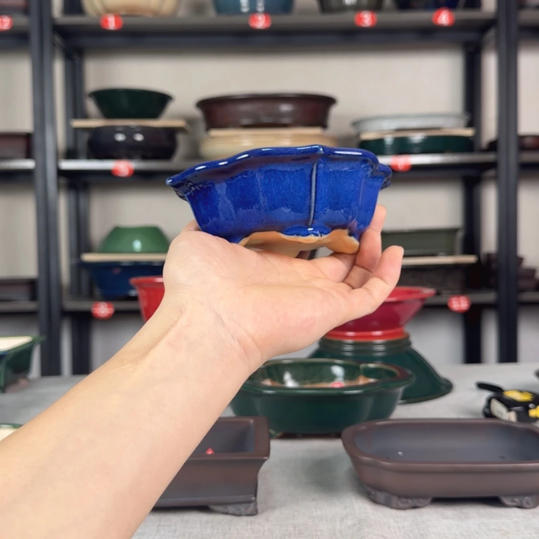 手工精品蓝釉剑木瓜