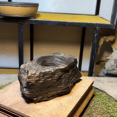 石头花盆绿植盆景花盆