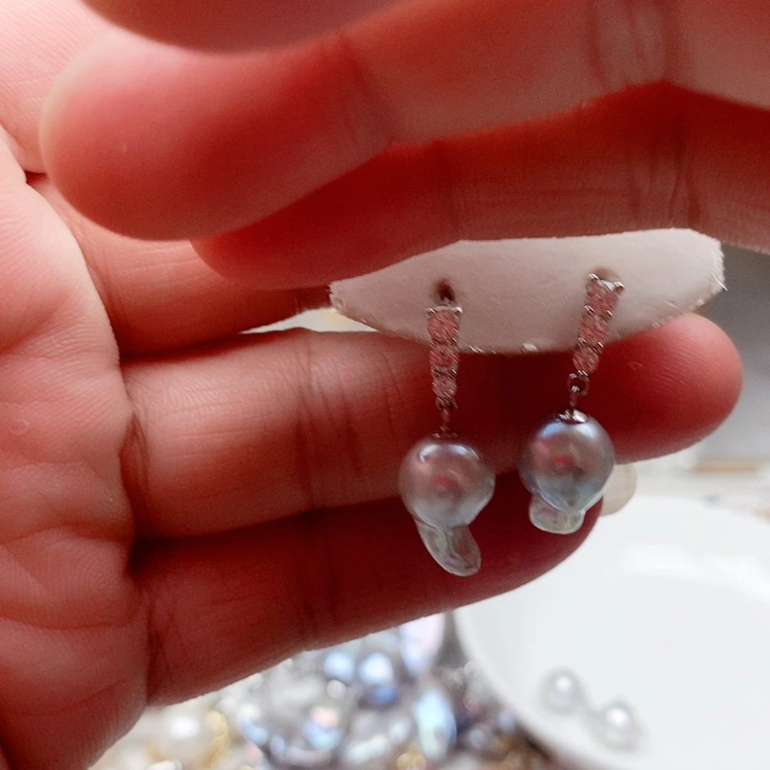 安***逸淡水珍珠银S925镶嵌吊坠(不含链)