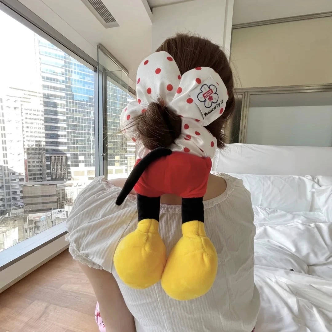 米奇屁屁花朵波点发圈大肠圈女公主落难可爱毛绒丸子头扎头绳发饰