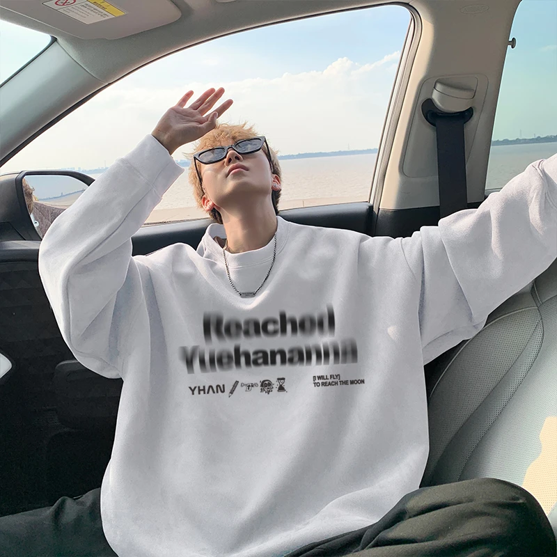 凯颂大码300斤美式复古潮流仿麂皮绒卫衣男女秋冬宽松显瘦上衣