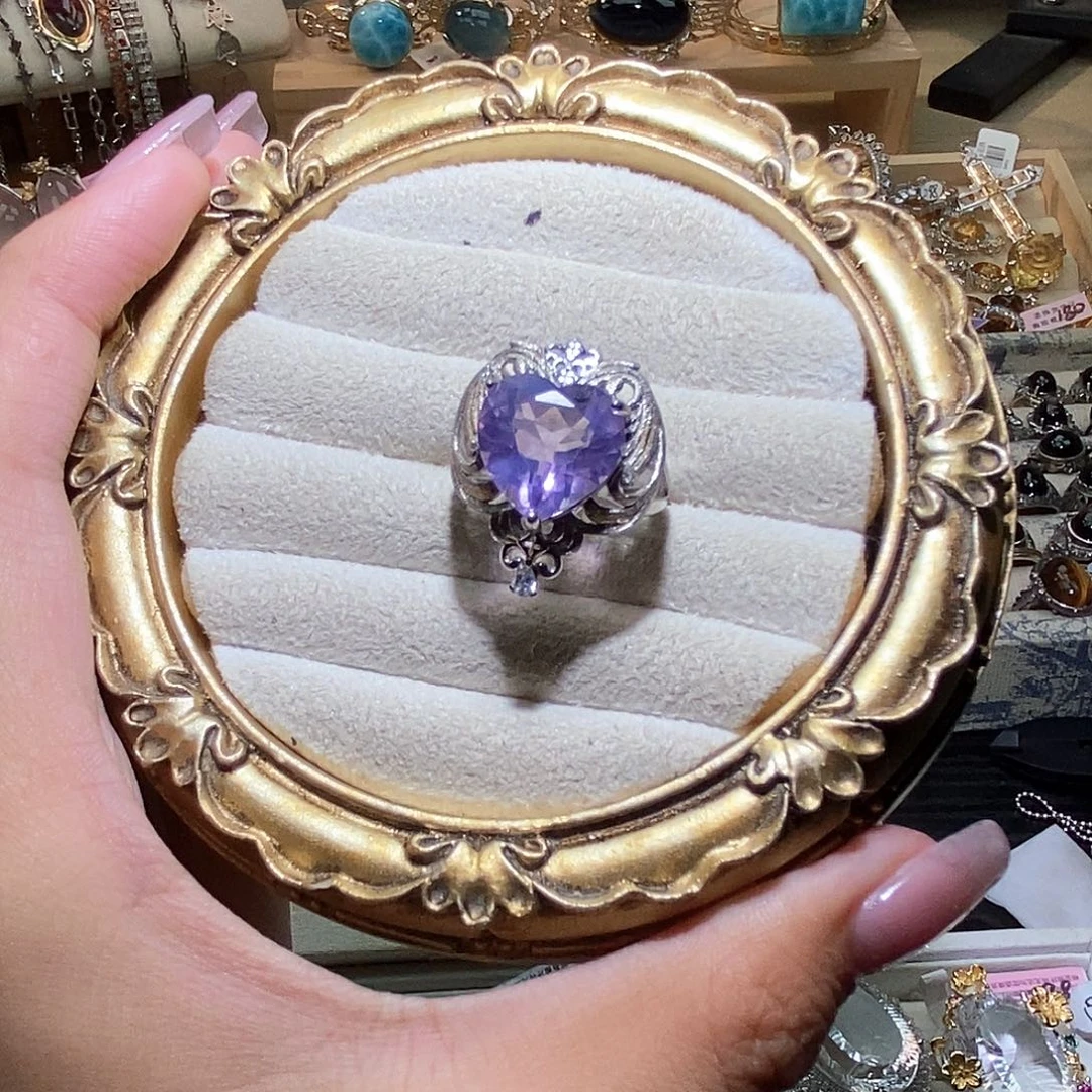 飞***警戒指银S925镶嵌烟晶
