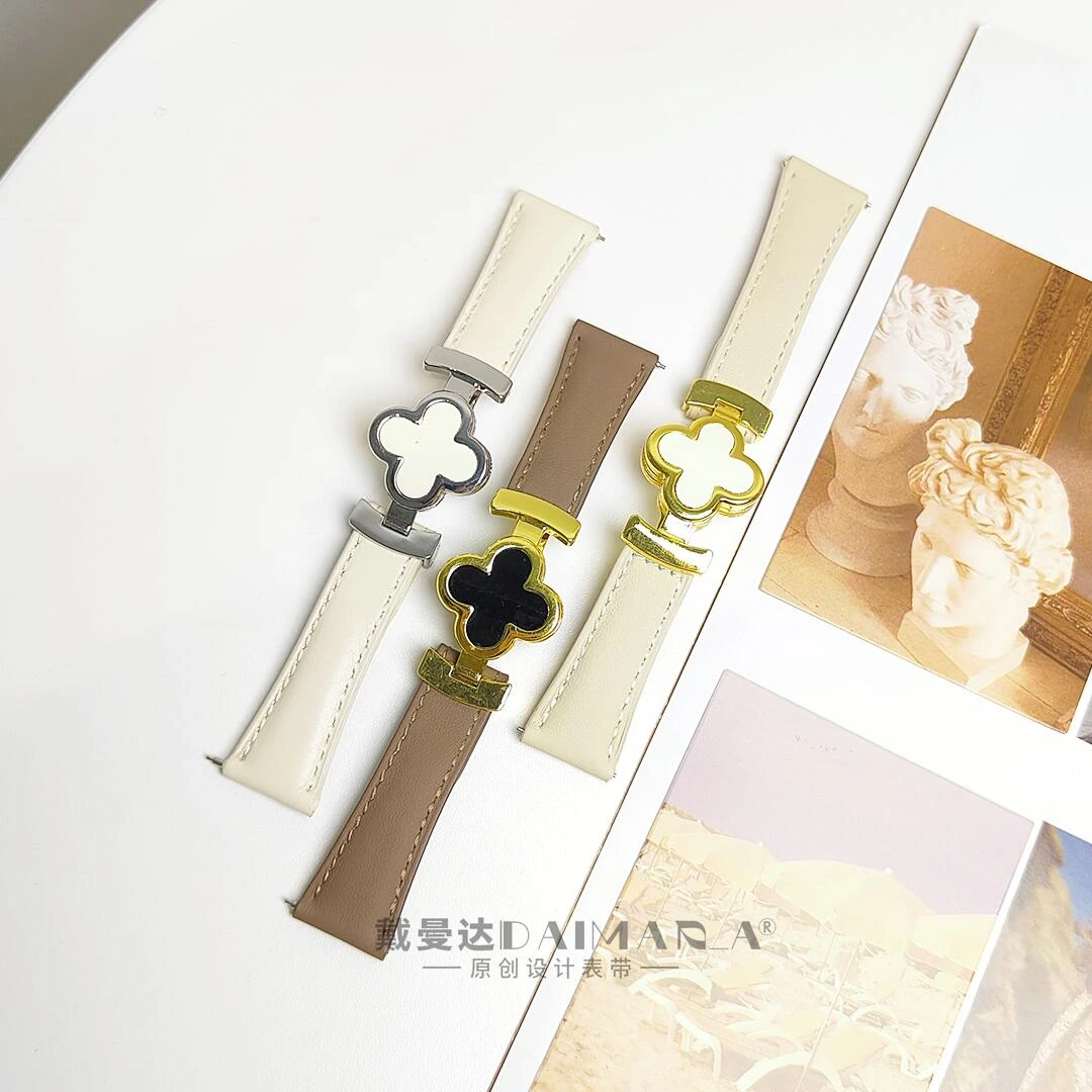 适用于华为gt5/4/3/2四叶锁超软折叠扣表带18mm轻奢新款女高级感