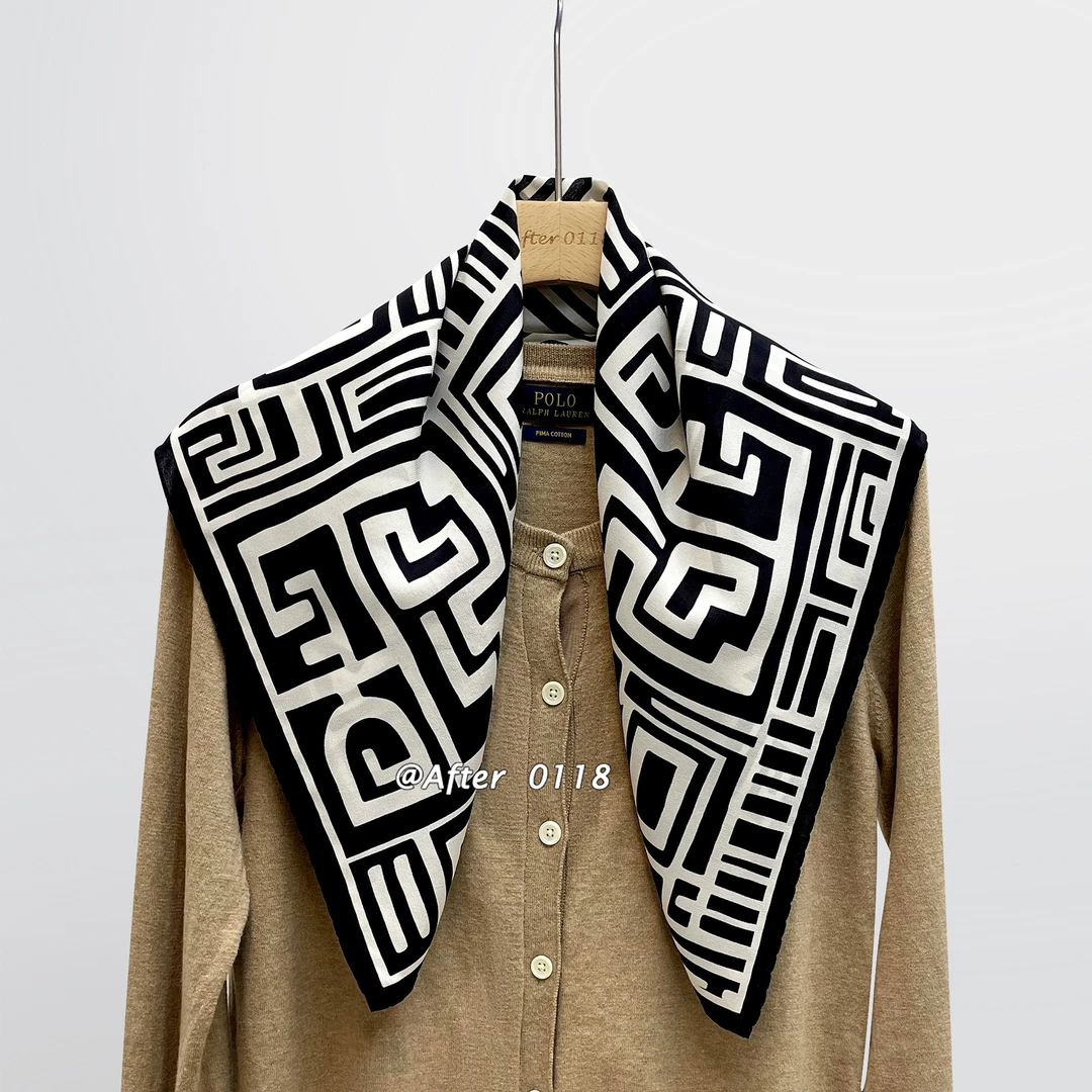 After 记忆迷宫 夏日防晒质感老真丝丝巾100桑蚕丝双绉中方巾