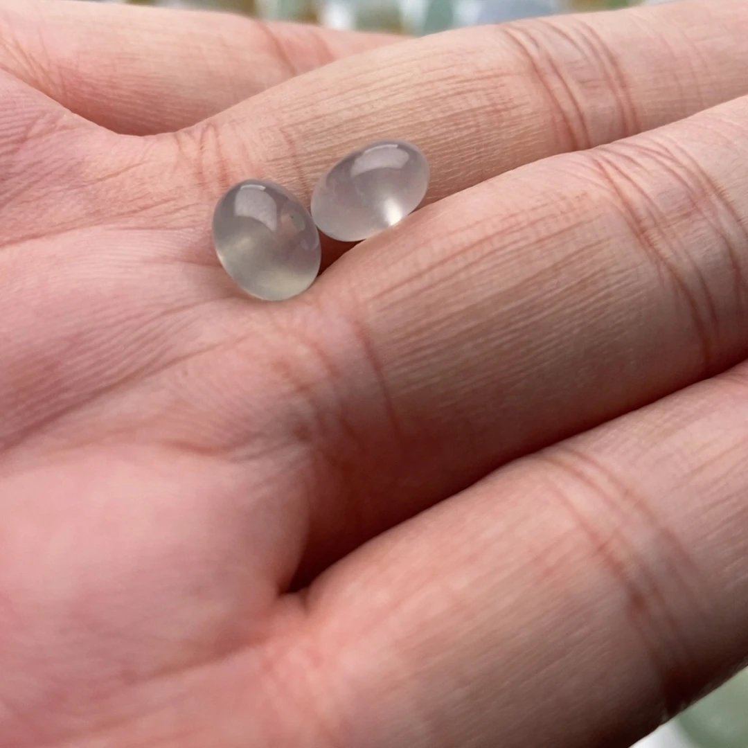 定制翡翠未镶嵌高冰耳钉款珠子