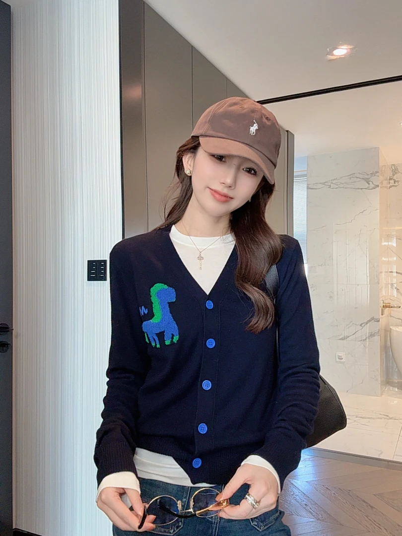 【大静静】“碧波海盐”洋气时髦感V领羊毛针织开衫