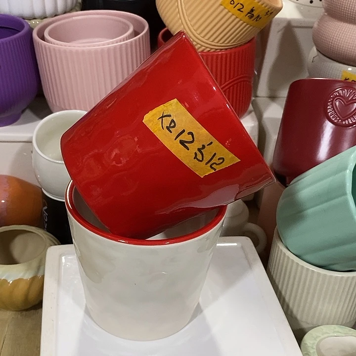 陶瓷花盆有孔 瑕疵介意勿拍