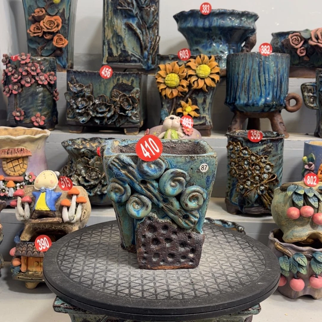 陶瓷微瑕410 号陶然花盆厂家直销