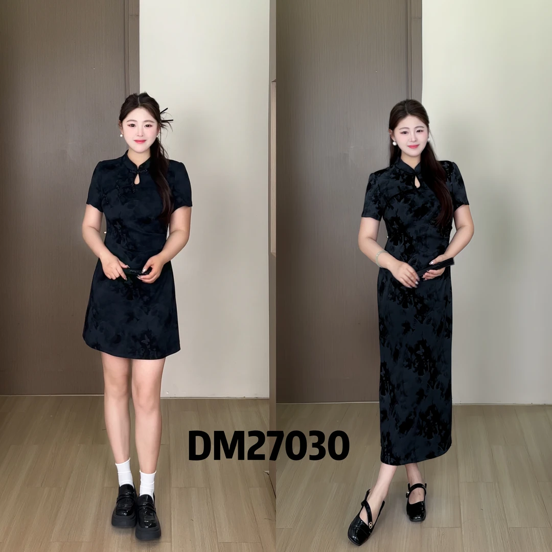 【入梦】夏大码女装微胖mm显瘦遮肉国风新中式旗袍连衣裙DM27030