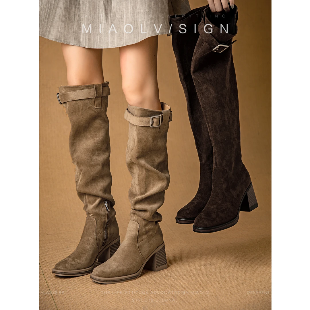 达人专属「优雅！复古茶会」妙侣过膝靴秋冬高筒堆堆靴长筒靴
