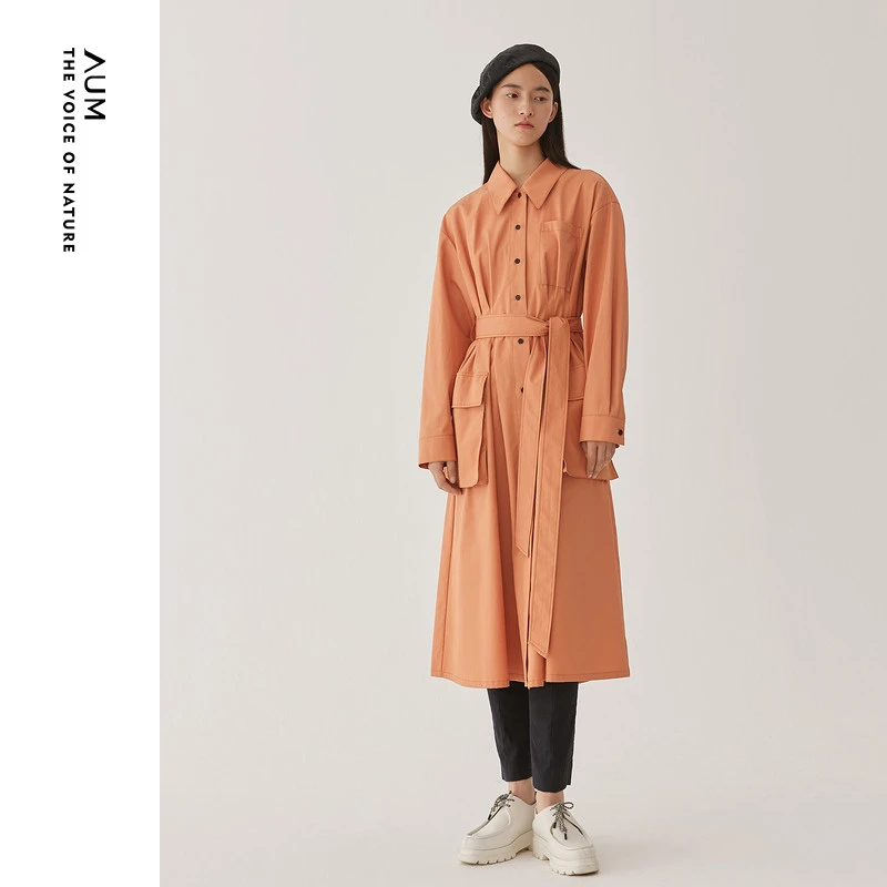 【心心精选】AUM噢姆风衣春衬衫式连衣裙优雅收腰M1BW1210F