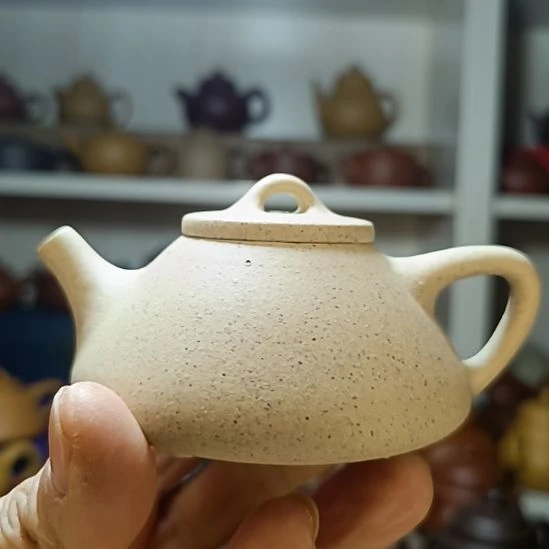 茶壶紫砂9号原矿白玉段子冶石瓢150cc半手工