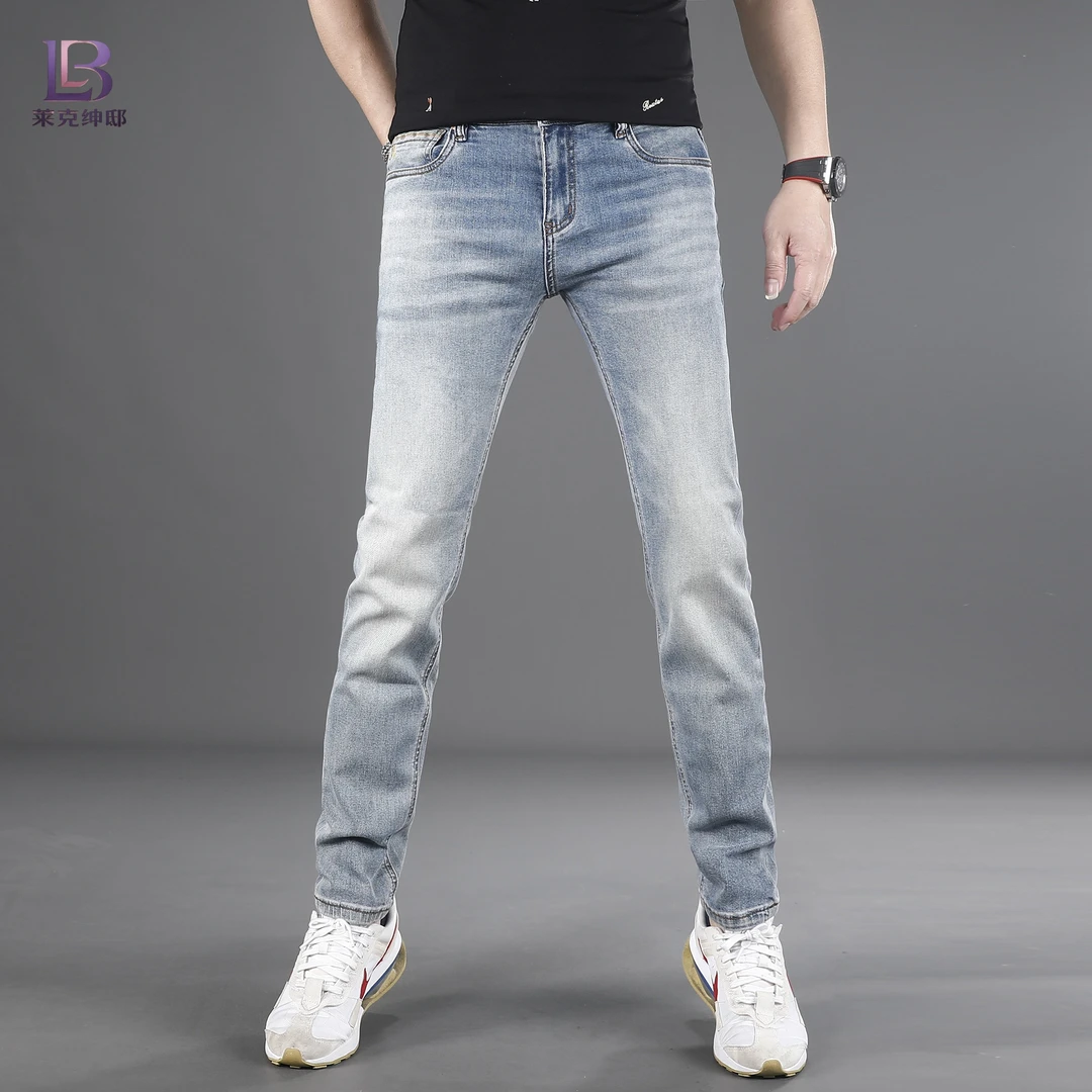 潮流牛仔裤男款弹力修身小脚简约2025新款男士夏季百搭薄款裤子