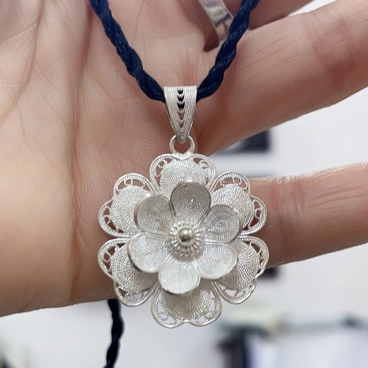 吊坠足银足银大花吊坠