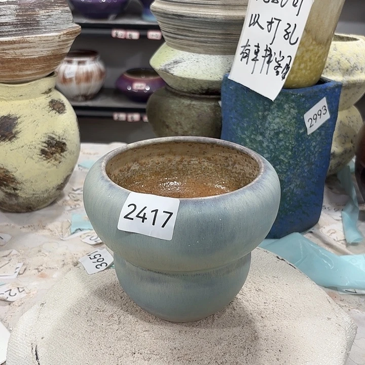 摆件高14，口12，有孔瑕疵处理2417