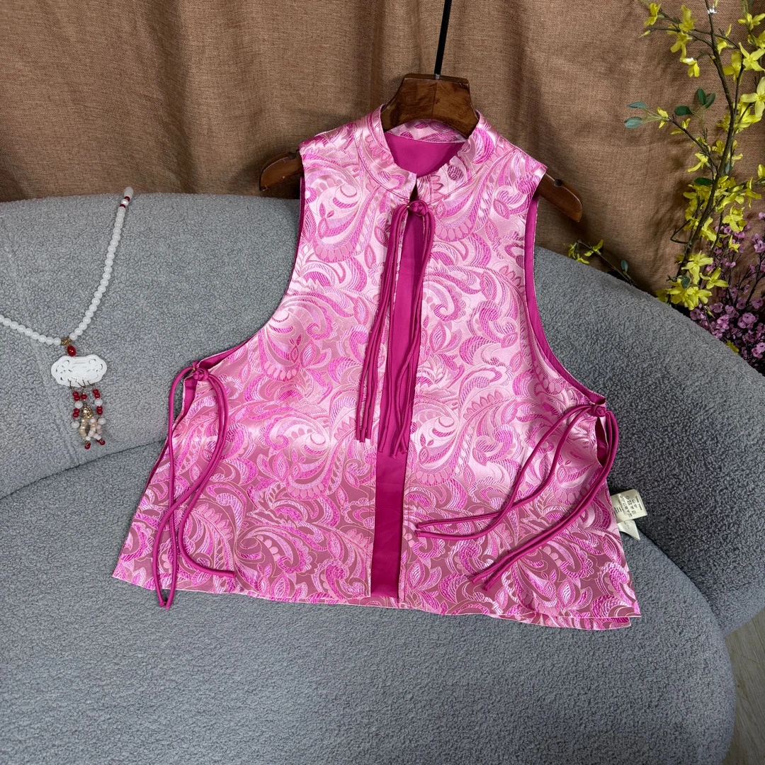 【尚流】新中式国风桑蚕丝提花马甲女装四季百搭气质SH0303（993）