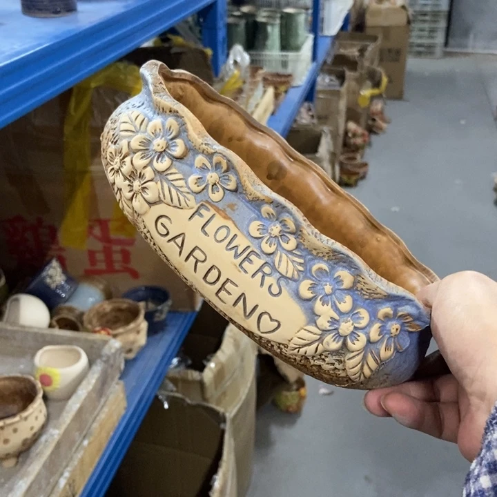 陶瓷花盆单场满9.9发22*15*7