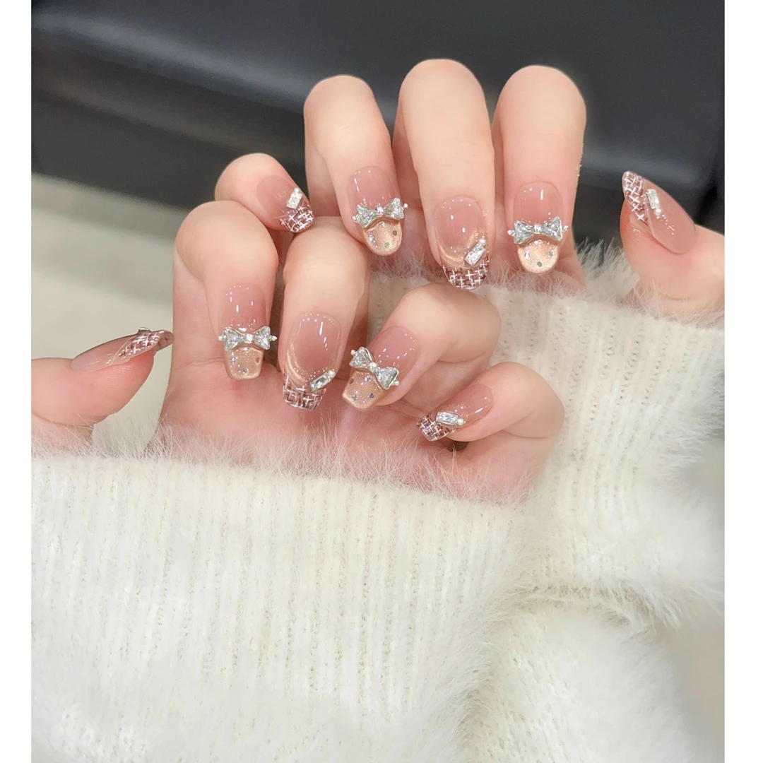 茉哉【格蕾小香】纯手工定制美甲拆卸穿戴甲A4593