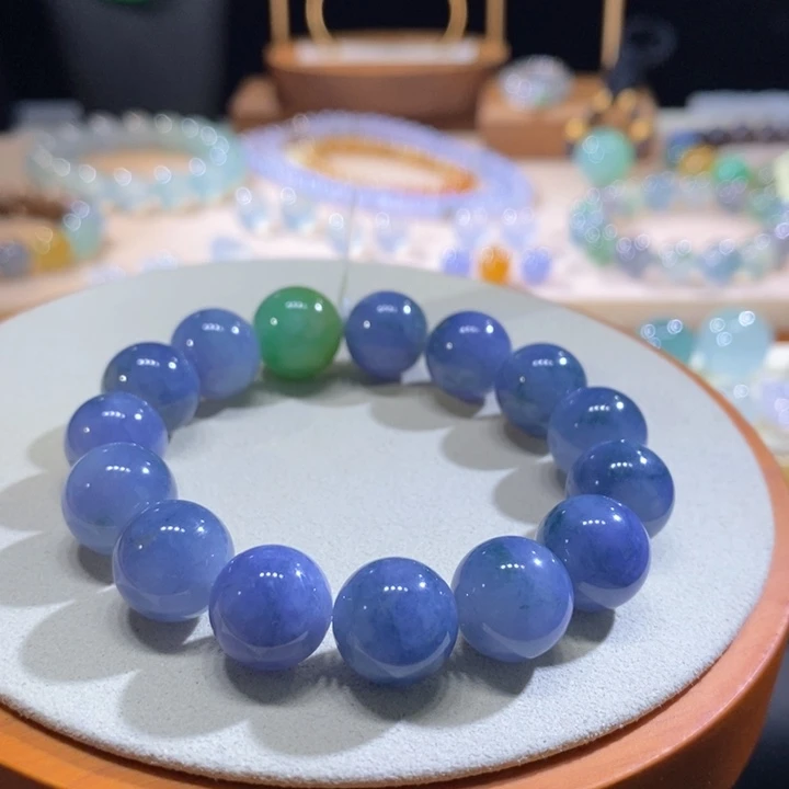 翡翠未镶嵌吊坠(不含链)翡翠浓紫色手串卡12+