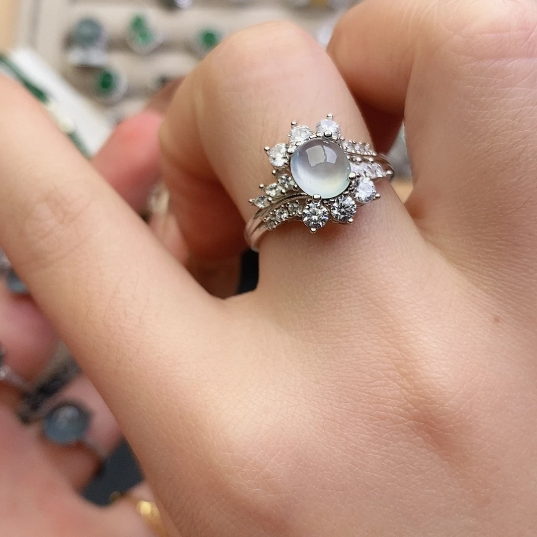 翡翠银S925镶嵌戒指