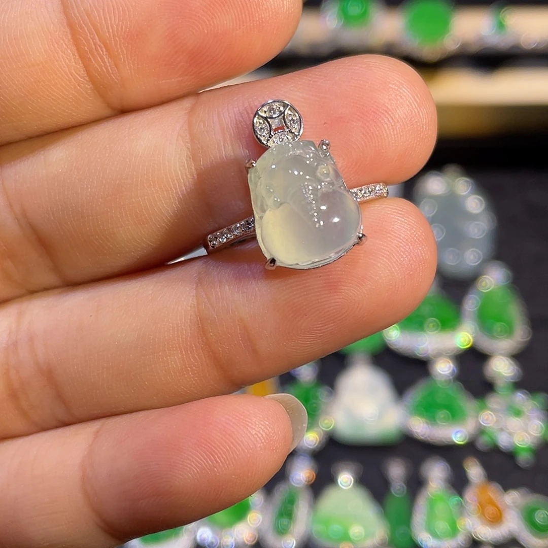 翡翠银S925镶嵌戒指