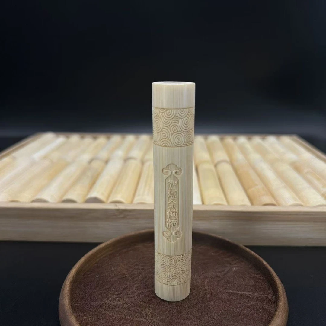 【金箍棒】实心竹正圆水晶料手把件文玩玉竹雕刻