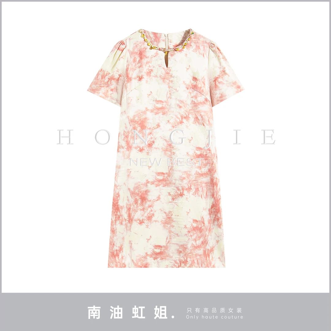 【南油虹姐】夏季新款气质时尚高级印花连衣裙