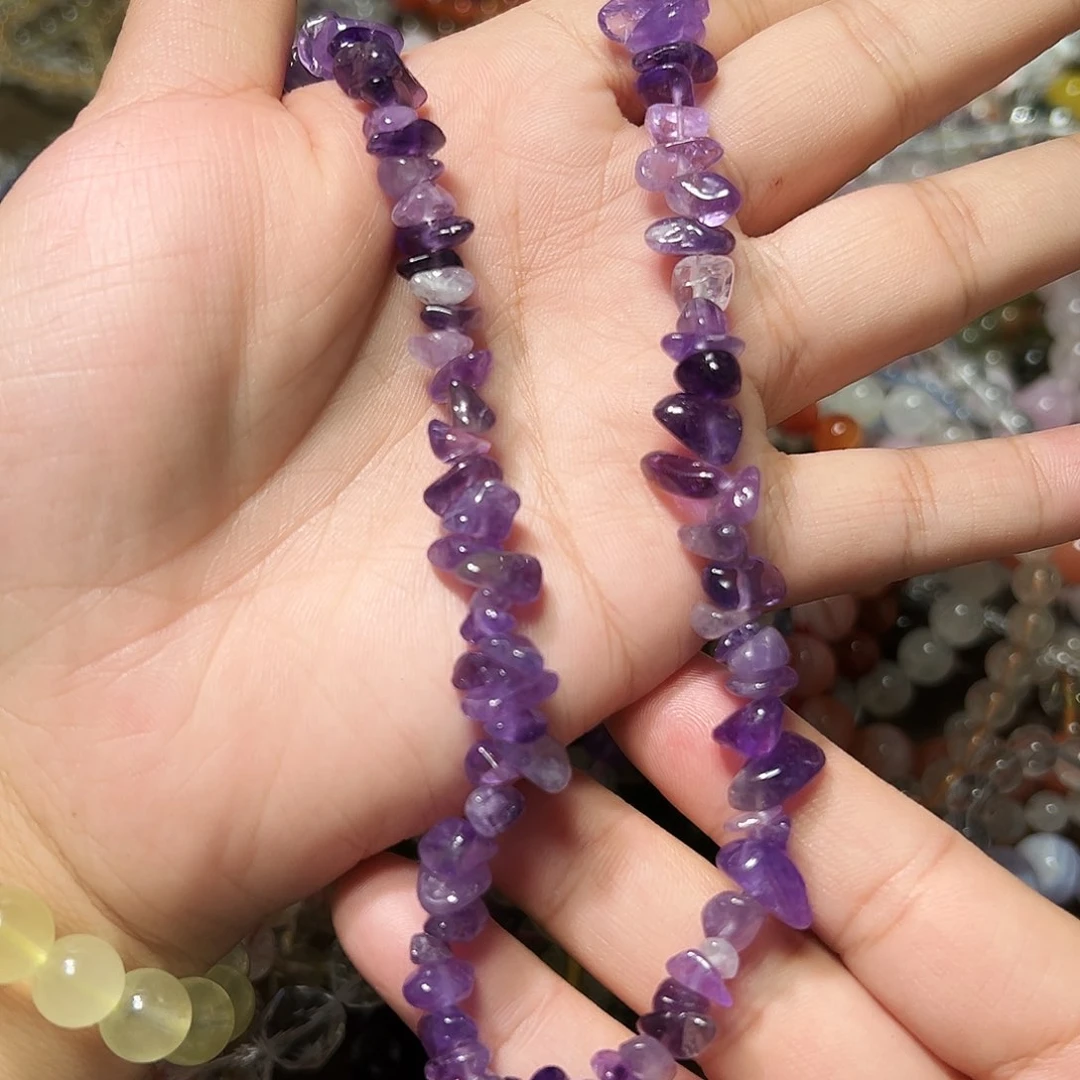 水晶手链未镶嵌紫水晶原石项链