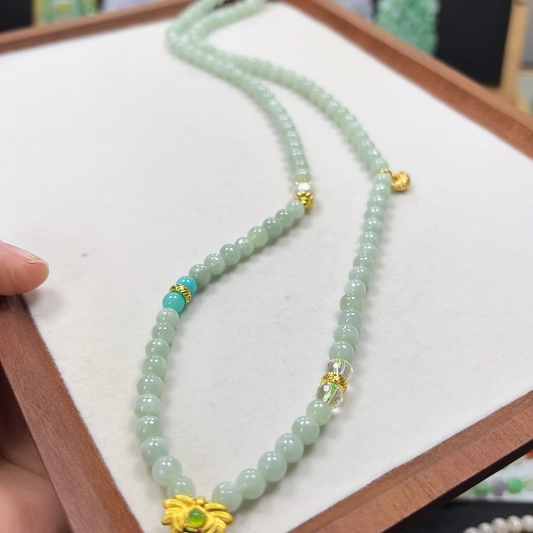 翡翠未镶嵌颈饰项链