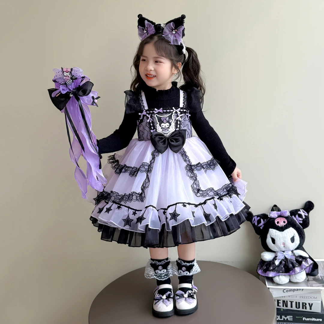 公主裙女童春秋款2025新款秋冬儿童洛丽塔生日裙女孩库洛米连衣裙