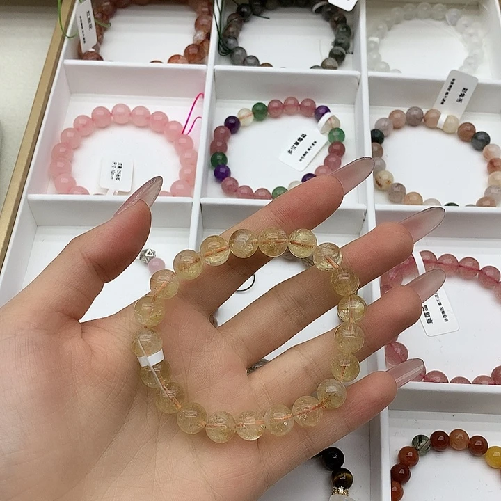 水晶未镶嵌手链黄塔晶