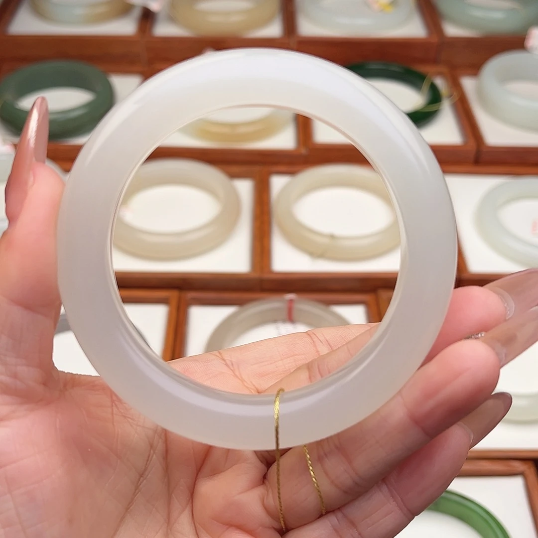 和田玉未镶嵌手镯58.5