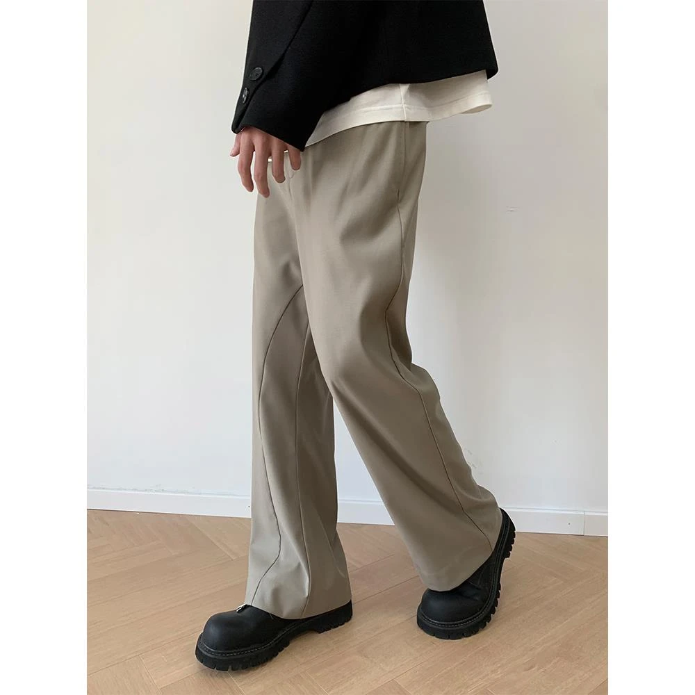 马吉拉高级感解构微喇西裤男拼接裁剪休闲百搭长裤潮夏季cleanfit